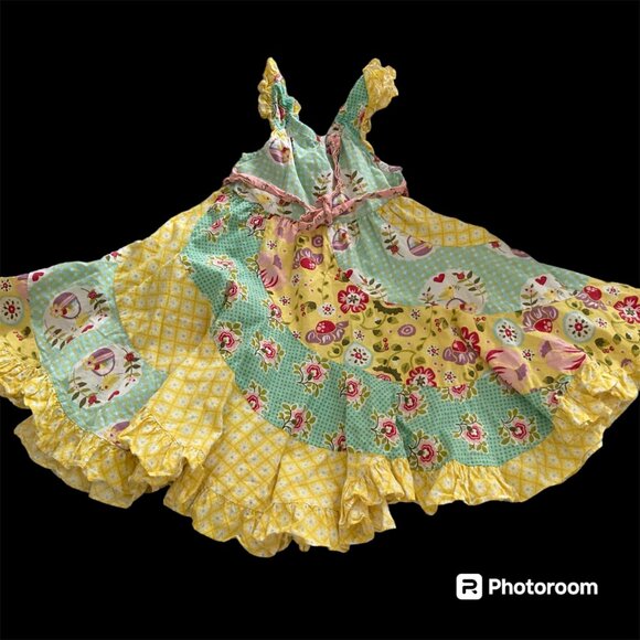 Jelly The Pug Spring Easter Girls Twirl Dress Size 5 Adorable - Picture 7 of 10